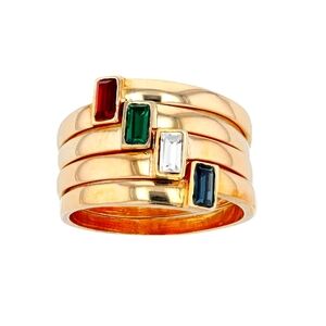 $155 18K Gold Stackable 4-Ring Set Jewelry Company